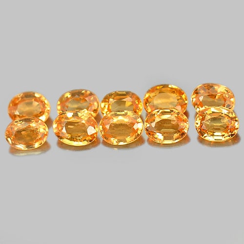 Natural Orange Spessartine Garnet  2.40 Ct. 10 Pcs. Oval Shape 4 x 3 Mm. Gemstone Unheated From (1 of 3)
