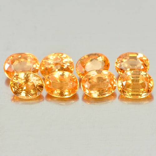 Natural Orange Spessartine Garnet 2.05 Ct. 8 Pcs. Oval Shape 3.9 x 3 Mm. Unheated Gemstone From: Product ID: 802935197 Product Name: Natural Spessartine Weight: 2.05 CT. Size: 3.9 x 3 x 2.1 MM. Shape: Oval Color: Orange Clarity:VSI Luster: Very Good Gems Origin: Namibia Treatment: Unheated Crysta