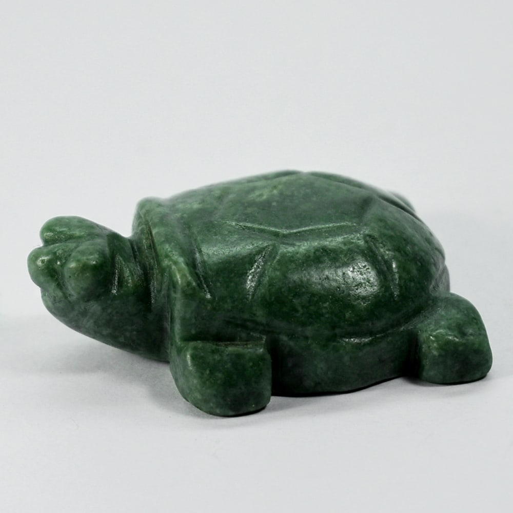 Natural Green Jade 245.82 Ct. Turtle Carving Size 35 x 48 x 16 Mm. (1 of 3)