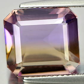 Natural Bi Color Ametrine 7.35 Ct. VVS Octagon Shape 11.6 x 10.6 Mm. Unheated Gemstone From Bolivia (1 of 3)
