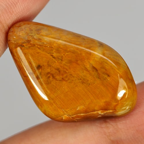 36.47 Ct. Natural Yellow Brown Fancy Cabochon Tiger Eye Agate From Madagascar (1 of 3)