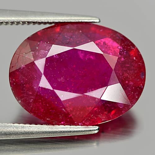 Natural Red Pink Ruby 7.59 Ct. Oval Shape 14.6 x 11.2 Mm Gemstone From Mozambique (1 of 3)