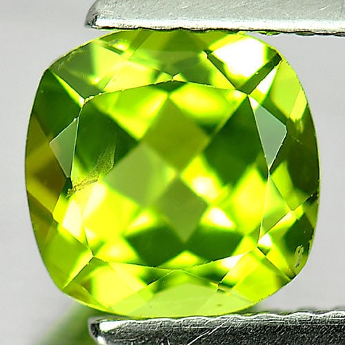 Natural Green Peridot 1.63 Ct. Cushion Shape 7.1 x 7.1 Mm. Gemstone Unheated From Pakistan: Product ID: 805313964 Product Name: Natural Peridot Weight: 1.63 CT. Size: 7.1 x 7.1 x 4.4 MM. Shape: Cushion Color: Green Clarity:VSI Luster: Good Gems Origin: Pakistan Treatment: Unheated Crystal St