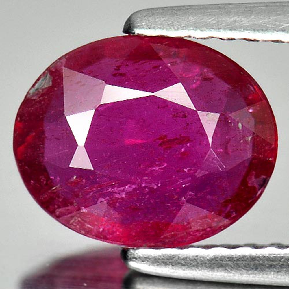 Natural Purplish Red Ruby 1.69 Ct. Oval Shape 8.9 x 7.2 Mm Gemstone From Mozambique (1 of 3)