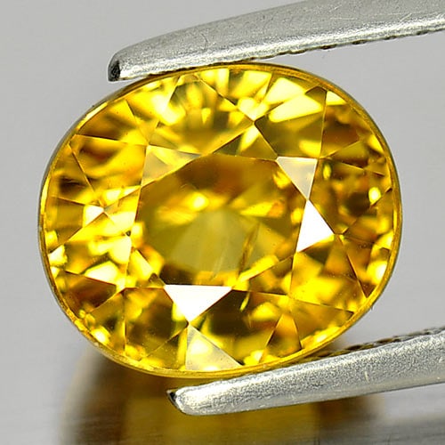 Natural Yellow Zircon 8.00 Ct. Oval Shape 10 x 8.5 Mm. Gemstone From Cambodia: Product ID: 807728086 Product Name: Natural Zircon Weight: 8.00 CT. Size: 10 x 8.5 x 8.3 MM. Shape: Oval Color: Yellow Clarity:VSI Luster: Very Good Gems Origin: Cambodia Treatment: Heated Crystal Str