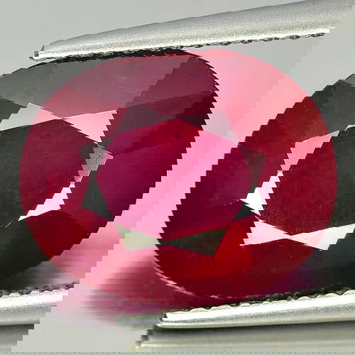 Natural Red Ruby 7.10 Ct. Oval Shape 12.7 x 10.3 Mm. Gemstone From Mozambique (1 of 3)