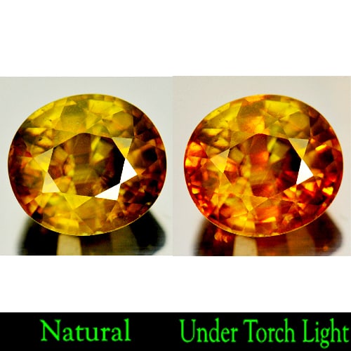 Certified Natural Multi Color Titanium Sphene Rainbow Spark 6.14 Ct. Oval Shape 11.17 x 9.95 Mm. (1 of 3)