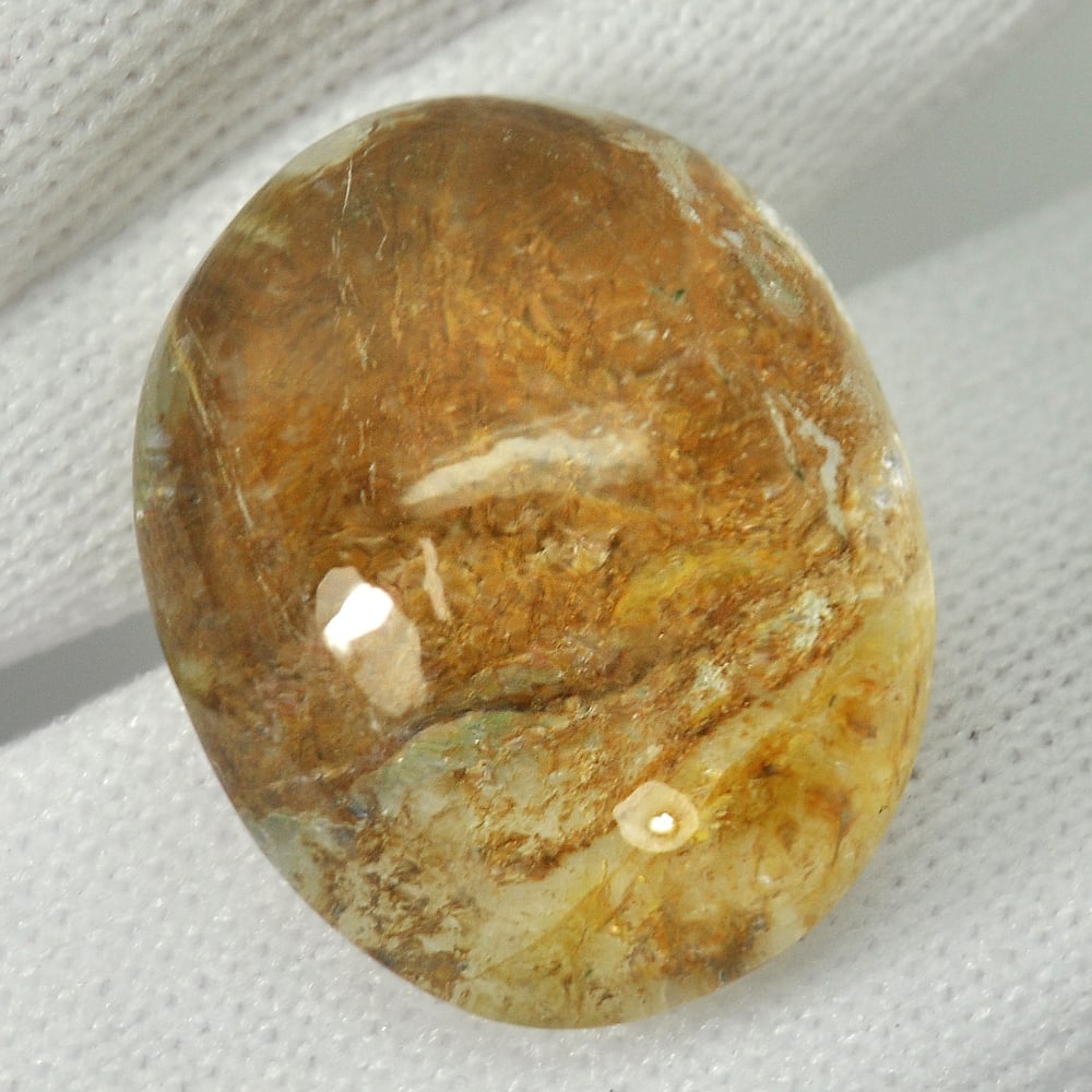 Natural Moss Quartz 13.30 Ct. Oval Cabochon Shape 17.3 x 13.9 Mm. Unheated Gemstone: Product ID: 805529466 Product Name: Natural Quartz Weight: 13.30 CT. Size: 17.3 x 13.9 x 8.2 MM. Shape: Oval Cabochon Color: White Clarity:Semi - Transparent Luster: Good Gems Origin: Thailand Treatme