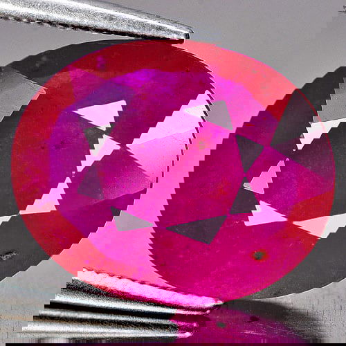 Natural Purplish Red Ruby 6.00 Ct. Oval Shape 14 x 11.3 Mm. Gemstone From Madagascar (1 of 3)