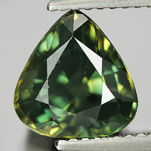 Certified Natural Green Sapphire 3.35 Ct. Clean Pear Shape 9.04 x 8.65  Mm. Gemstone From Thailand (1 of 3)
