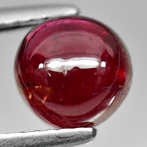 Natural Purplish Red Ruby  2.62 Ct. Round Cabochon Shape 7 Mm. Gemstone From Mozambique (1 of 3)