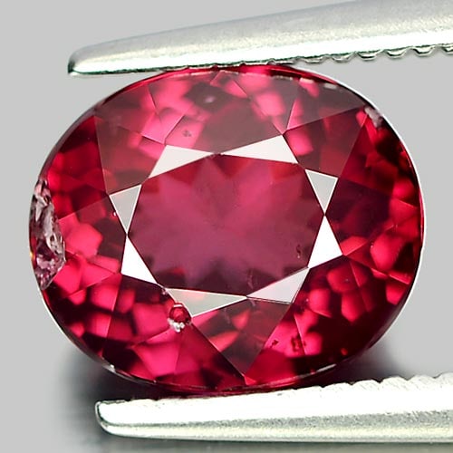 Natural Purplish Red Rhodolite Garnet 2.72 Ct. Oval Shape 8.5 x 7.2 Mm Gemstone From Madagascar: Product ID: 802925955 Product Name: Natural Rhodolite Weight: 2.72 CT. Size: 8.5 x 7.2 x 5 MM. Shape: Oval Color: Purplish Red Clarity:SI1 Luster: Good Gems Origin: Madagascar Treatment: Unheated Crys