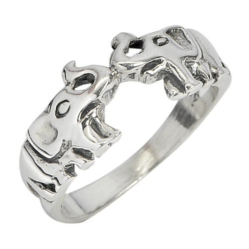 925 Sterling Silver Ring Jewelry Size 7 Lovely Elephants Design 2.54 Grams: Product ID: 200106815 Product Name: Natural Ring Weight: 2.54 CT. Size: 20 x 17 Mm. MM. Shape: Elephant Color: Silver Clarity:None Luster: Good Gems Origin: Thailand Treatment: None Crystal Structure: