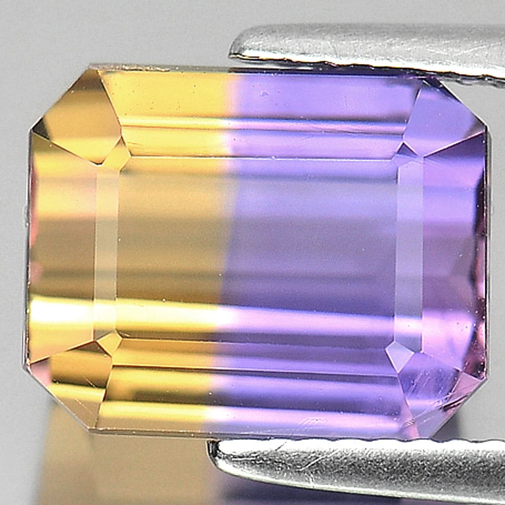 Natural Bi Color Ametrine 7.36 Ct. Clean Octagon Shape 11 x 9 Mm. Gemstone From Bolivia (1 of 3)