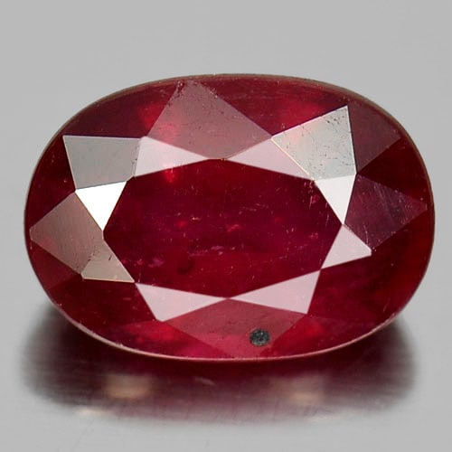Natural Pigeon Blood Red Ruby 1.36 Ct. Oval Shape 7.2 x 5.2 Mm. Gemstone From Madagascar (1 of 3)