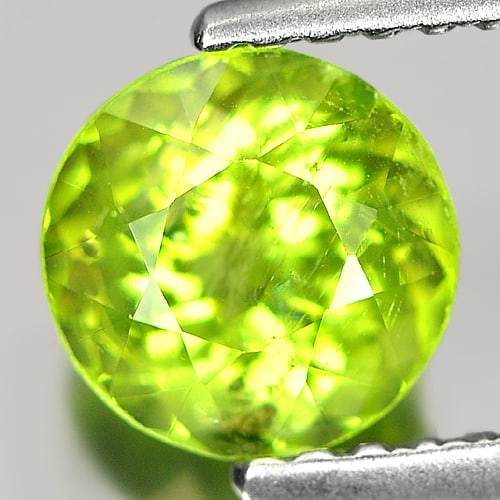 Natural Green Peridot 1.23 Ct. Round Shape 6.3 Mm. Gemstone From Thailand (1 of 3)