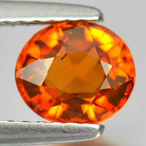 Natural Orange Spessartine Garnet 1.30 Ct. Oval Shape 6.7 x 5.9 Mm. Gemstone From Nigeria (1 of 3)