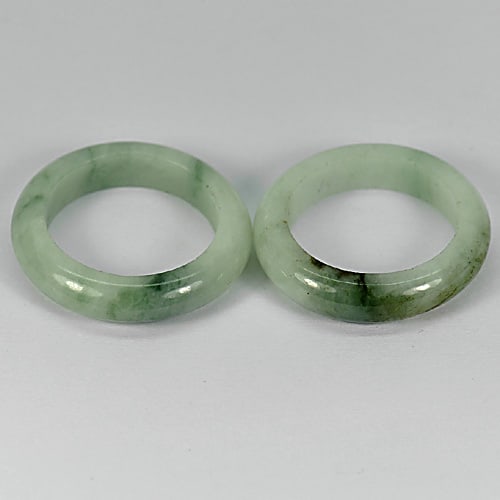 Natural Green Black Jade 31.81 Ct. 2 Pcs. Round Ring Size 7: Product ID: 819809745 Product Name: Natural Jade Weight: 31.81 CT. Size: 24 x 17 x 5 MM. Shape: Round Color: Green Clarity:Opaque Luster: Good Gems Origin: Thailand Treatment: Unheated Crystal Structu