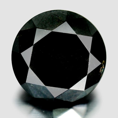 Natural Loose Black Diamond 2.01 Ct. Round Brilliant Cut 7.3 Mm. From Belgium (1 of 3)