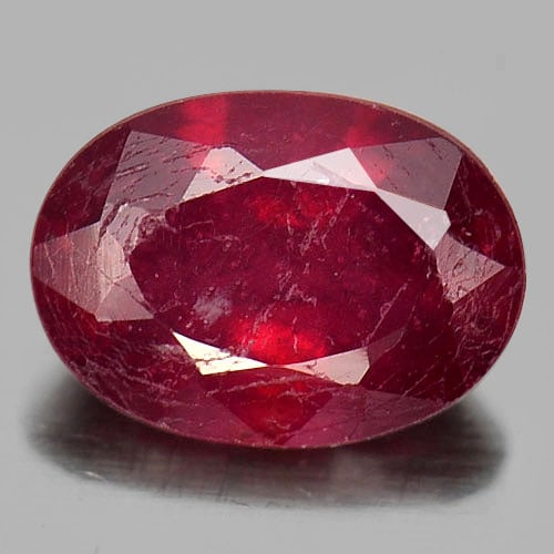 Natural Pinkish Red Ruby 1.09 Ct. Oval Shape 7 x 5.1 Mm. Gemstone From Madagascar (1 of 3)