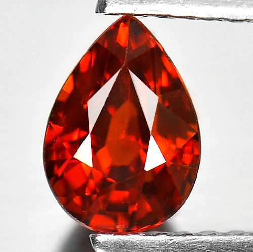Natural Orange Red Spessartine Garnet 1.20 Ct. Pear Shape 6.8 x 5 Mm. Gemstone From Nigeria: Product ID: 802935298 Product Name: Natural Spessartine Weight: 1.20 CT. Size: 6.8 x 5 x 4.3 MM. Shape: Pear Color: Red Clarity:VSI Luster: Good Gems Origin: Nigeria Treatment: Unheated Crystal Struct