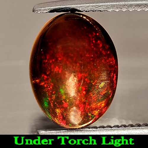 Natural Fire Red Black Opal 1.50 Ct. Oval Cabochon Shape 9.6 x 7.4 Mm. Gemstone (1 of 3)