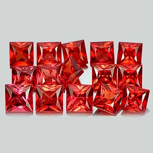 Natural Red Songea Sapphire 1.37 Ct. 15 Pcs. VS Square Princess Cut 2.6 Mm. Gemstones From Tanzania: Product ID: 806159053 Product Name: Natural Aquamarine Weight: 1.37 CT. Size: 2.6 x 2.6 x 1.8 MM. Shape: Square Color: Red Clarity:VS Luster: Very Good Gems Origin: Tanzania Treatment: Orangish Red Cr