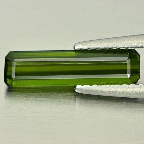 Natural Green Tourmaline 1.54 Ct. Clean Octagon Shape 13.9 x 3.7 Mm.  Gemstone Unheated From Nigeria (1 of 3)