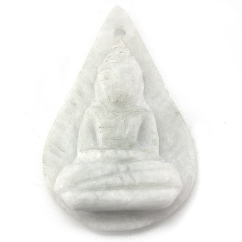 Natural White Green Jade 44.94 Ct. Buddha Carving Pendant 36 x 23 Mm. Unheated Gemstone From: Product ID: 819812010 Product Name: Natural Jade Weight: 44.94 CT. Size: 36 x 23 x 9 MM. Shape: Buddha Carving Color: Green Clarity:Opaque Luster: Good Gems Origin: Thailand Treatment: Unheated Crysta