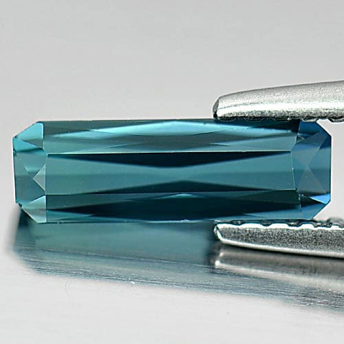 Natural Blue Indicolite Tourmaline 0.83 Ct. VVS Octagon Shape  9.8 x 3.2 Mm. Unheated Gemstone From (1 of 3)