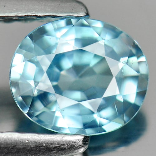 Natural Blue Zircon 0.95 Ct. Oval Shape 6.1 x 5.1 Mm. Gemstone From Cambodia (1 of 3)