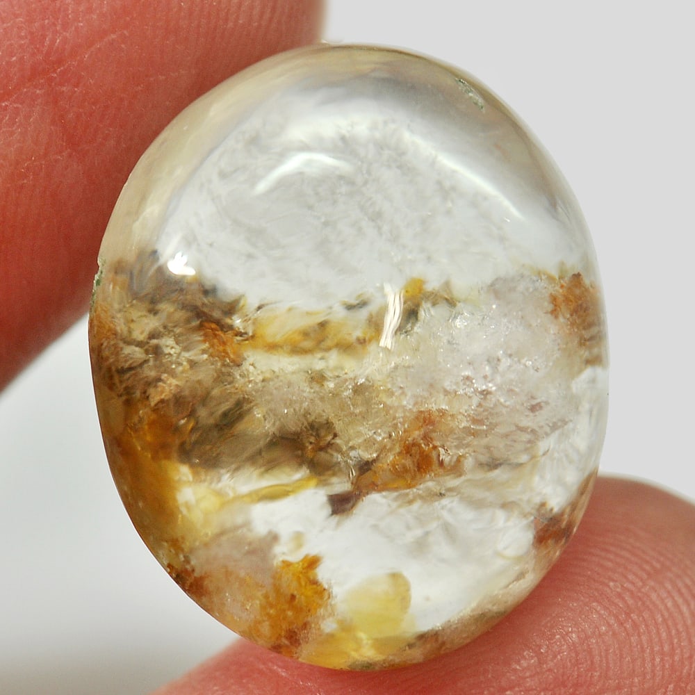 White Quartz 25.25 Ct. Oval Cabochon Shape 21 x 17.2 Mm. Natural Gemstone Unheated From Thailand: Product ID: 805529301 Product Name: Natural Quartz Weight: 25.25 CT. Size: 21 x 17.2 x 10.6 MM. Shape: Oval Cabochon Color: White Clarity:Semi - Transparent Luster: Good Gems Origin: Thailand Treatmen