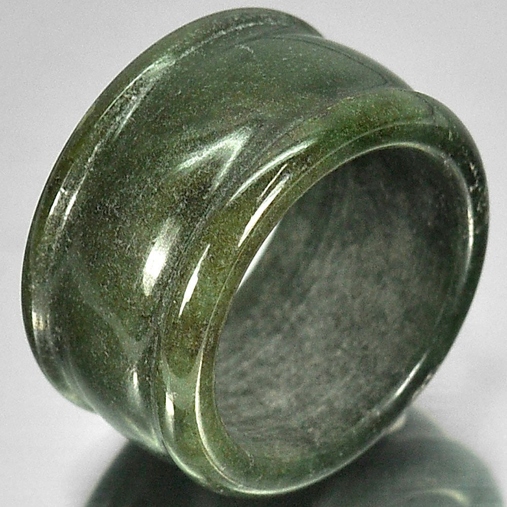 Natural Unheated Green Jade 51.44 Ct. Ring Gemstone Size 10.5 From Myanmar (1 of 3)