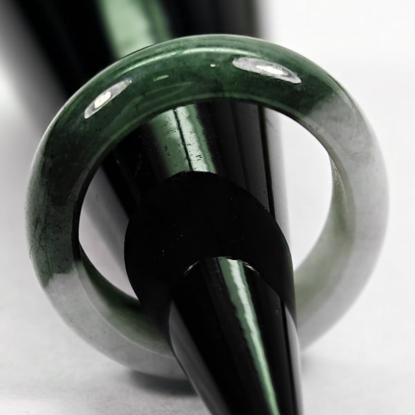 Natural Gemstone White Green Jade Rings 18.45 Ct. Size 5.5 (1 of 3)