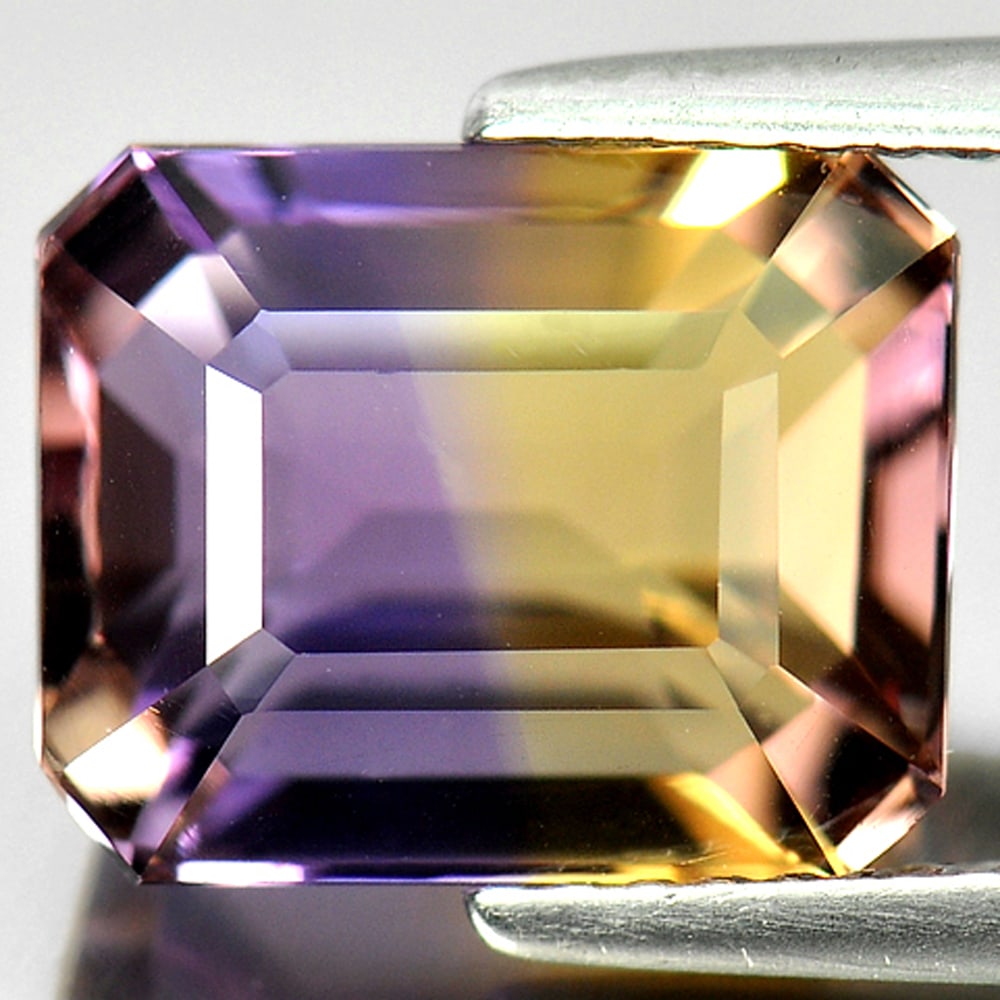 Natural Bi Color Ametrine 4.67 Ct. VVS Octagon Shape 10.8 x 8.7 Mm. Gemstone From Bolivia (1 of 3)