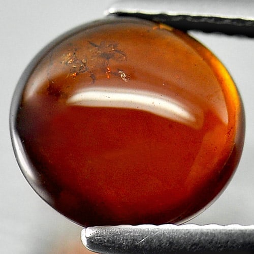 Natural Reddish Orange Hessonite Garnet 2.96 Ct. Round Cabochon Shape 9 Mm. Gemstone From Nigeria (1 of 3)