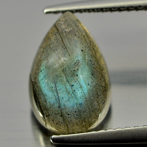 Natural Multi-Color Labradorite 3.57 Ct. Pear Cabochon Shape 12.1 x 8.1 Mm Unheated Gemstone (1 of 3)