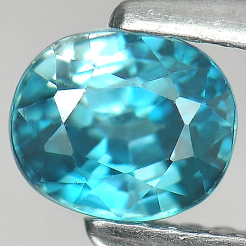 Natural Blue Zircon 1.16 Ct. Oval Shape 5.8 x 4.8 Mm. Gemstone From Cambodia (1 of 3)