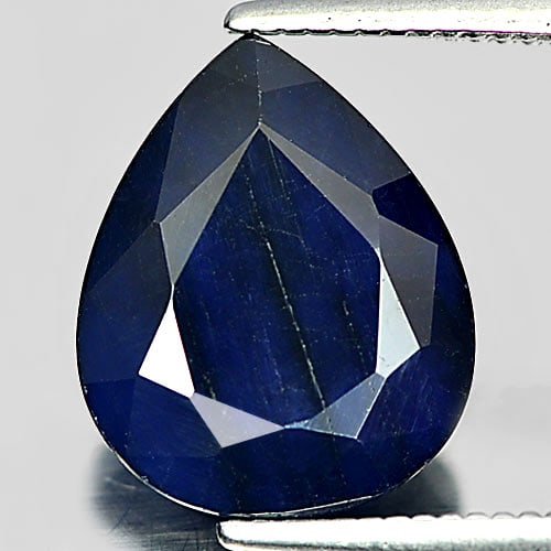 Natural Deep Diffusion Blue Sapphire 3.78 Ct. Pear Shape 11.1 x 9.1 Mm Gemstone From Madagascar (1 of 3)
