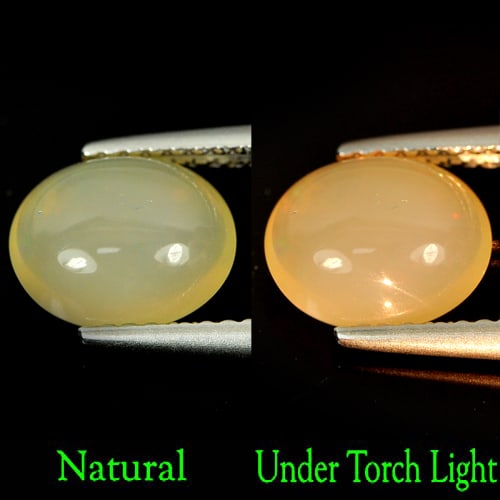 Natural Multi Color Opal 1.43 Ct. Oval Cabochon Shape 8.8 x 7.4 Mm. Gemstone From Ethiopia (1 of 3)