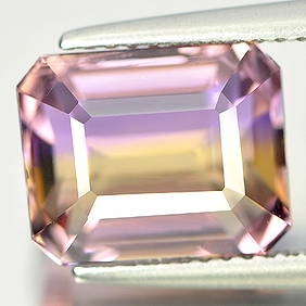 Natural Bi Color Ametrine 5.56 Ct VVS Octagon Shape 10.7 x 8.6 Mm. Gemstone From Bolivia (1 of 3)