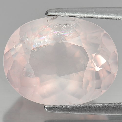 Natural Rose Pink Quartz 7.95 Ct. Oval Shape 15 x 11.5 Mm. Unheated Gemstone From Brazil (1 of 3)