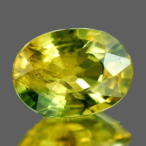Natural Yellowish Green Sapphire 0.87 Ct. Oval Shape 6.8 x 5 Mm. Gemstone Bangkaja From Thailand: Product ID: 806137927 Product Name: Natural Green Sapphire Weight: 0.87 CT. Size: 6.8 x 5 x 3 MM. Shape: Oval Color: Yellowish Green Clarity:VSI Luster: Good Gems Origin: Bangkaja,Thailand Treatment: 