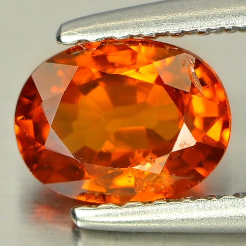 Natural Orange Mandarin Garnet 1.14 Ct. Oval Shape 6.9 x 5.2 Mm. Gemstone From Namibia: Product ID: 802915381 Product Name: Natural Spessartine Weight: 1.14 CT. Size: 6.9 x 5.2 x 3.3 MM. Shape: Oval Color: Orange Clarity:SI1 Luster: Good Gems Origin: Namibia Treatment: Unheated Crystal S
