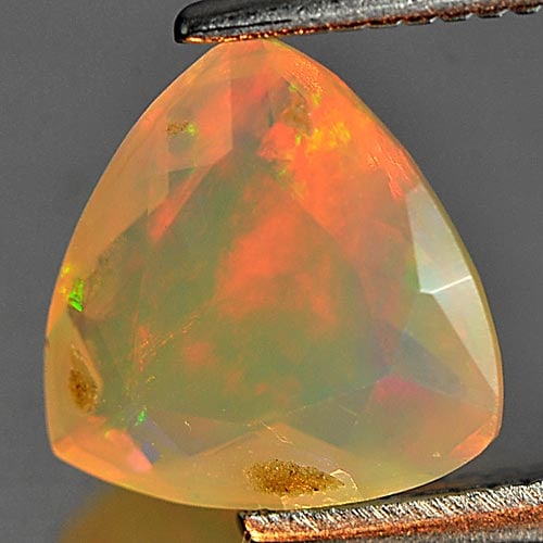 Natural Multi Color Opal 0.85 Ct. Trilliant Shape 8 Mm. Gemstone From Ethiopia: Product ID: 818725909 Product Name: Natural Opal Weight: 0.85 CT. Size: 8 x 8 x 4.2 MM. Shape: Trilliant Color: Multi Color Clarity:Semi - Transparent Luster: Strong Iridescent Gems Origin: Ethiopia T