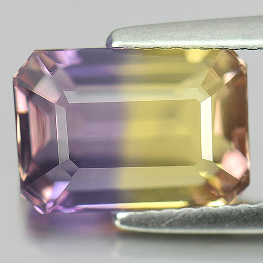 Natural Bi Color Ametrine 3.72 Ct. VVS Octagon Shape 10.6 x 7.4 Mm. Gemstone From Bolivia (1 of 3)