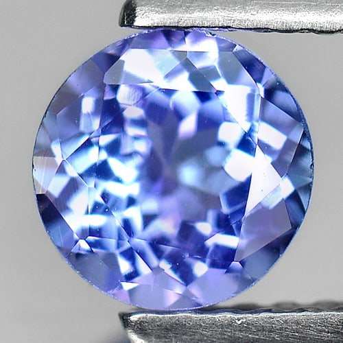 Violetish Blue Natural Tanzanite 1.01 Ct. VVS Round Shape 6 Mm. Gemstone From Tanzania (1 of 3)