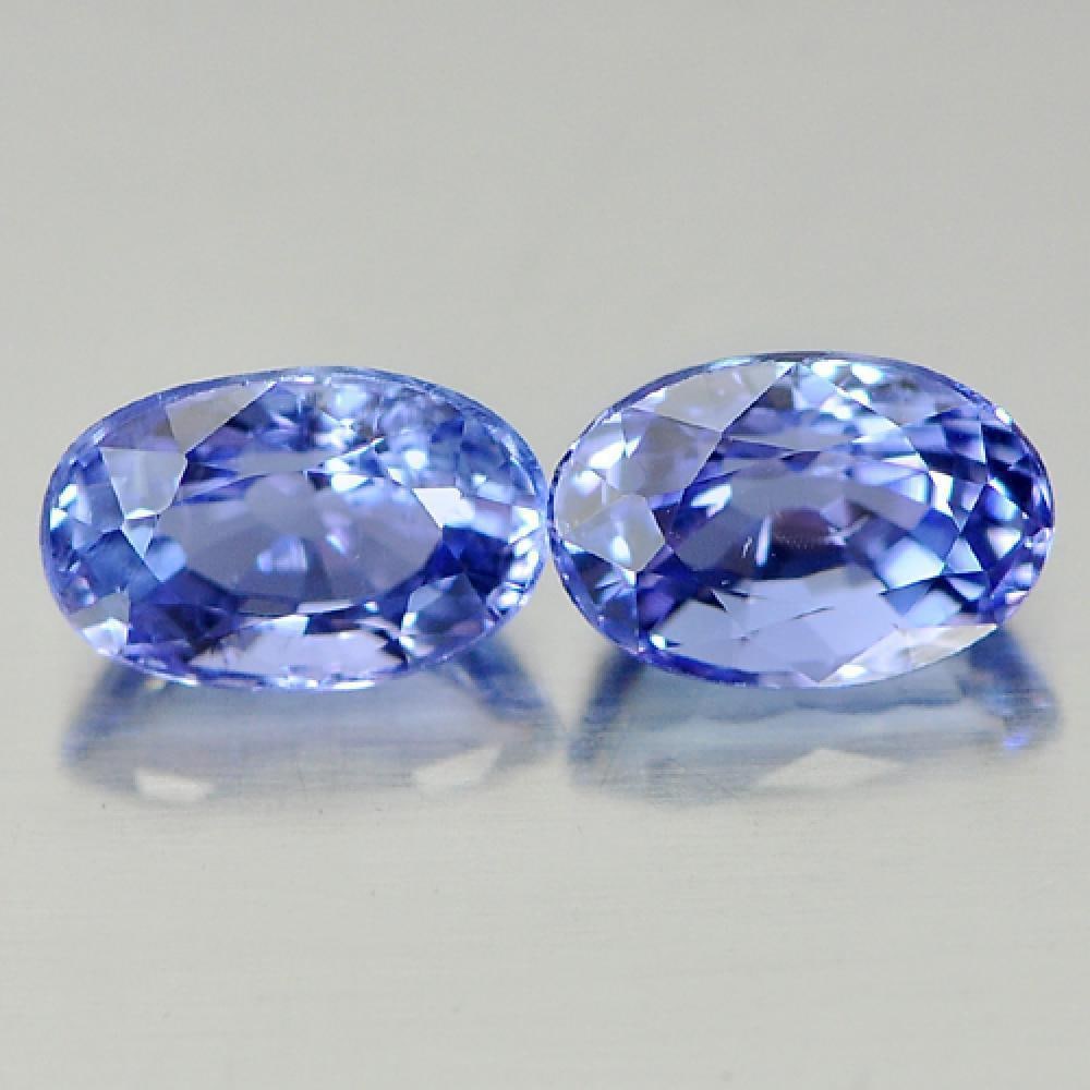 Natural Violetish Blue Tanzanite 1.13 Ct. Pair Oval Shape 5.8 x 4 Mm. Gemstones From Tanzania (1 of 3)