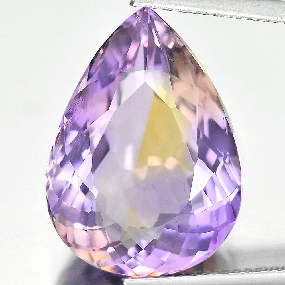 Natural Bi Color Ametrine 19.17 Ct. Pear Shape 21 x 15.7 Mm. Gemstone Unheated From Bolivia (1 of 3)