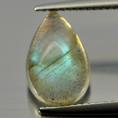 Multi Color Natural Labradorite 3.31 Ct. Pear Cabochon Shape 12 x 8.1 Mm Gemstone From Canada (1 of 3)